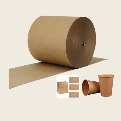 Best Selling Cup Fan Paper Jumbo Roll Recycled Raw Material Brown Kraft Paper Rolls for Paper Cups