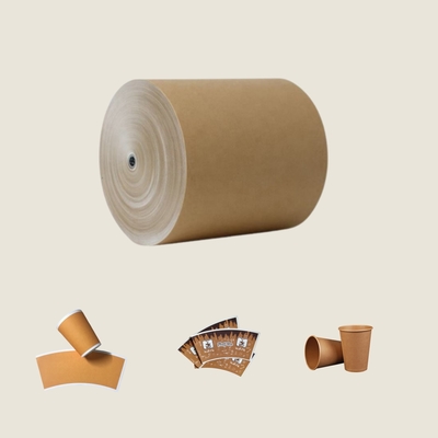 Best Selling Cup Fan Paper Jumbo Roll Recycled Raw Material Brown Kraft Paper Rolls for Paper Cups